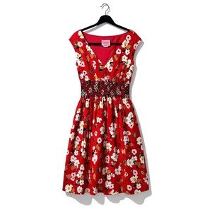 Kate Spade Red Floral Midi Dress